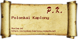 Polonkai Kaplony névjegykártya
